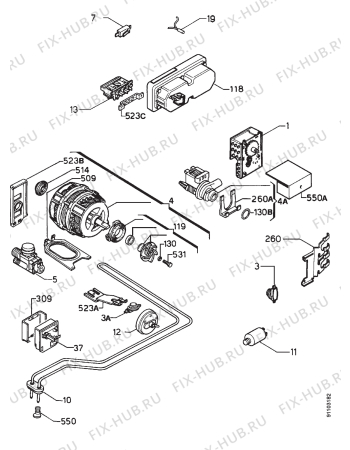 Взрыв-схема посудомоечной машины Arthurmartinelux ASF630 - Схема узла Electrical equipment 268